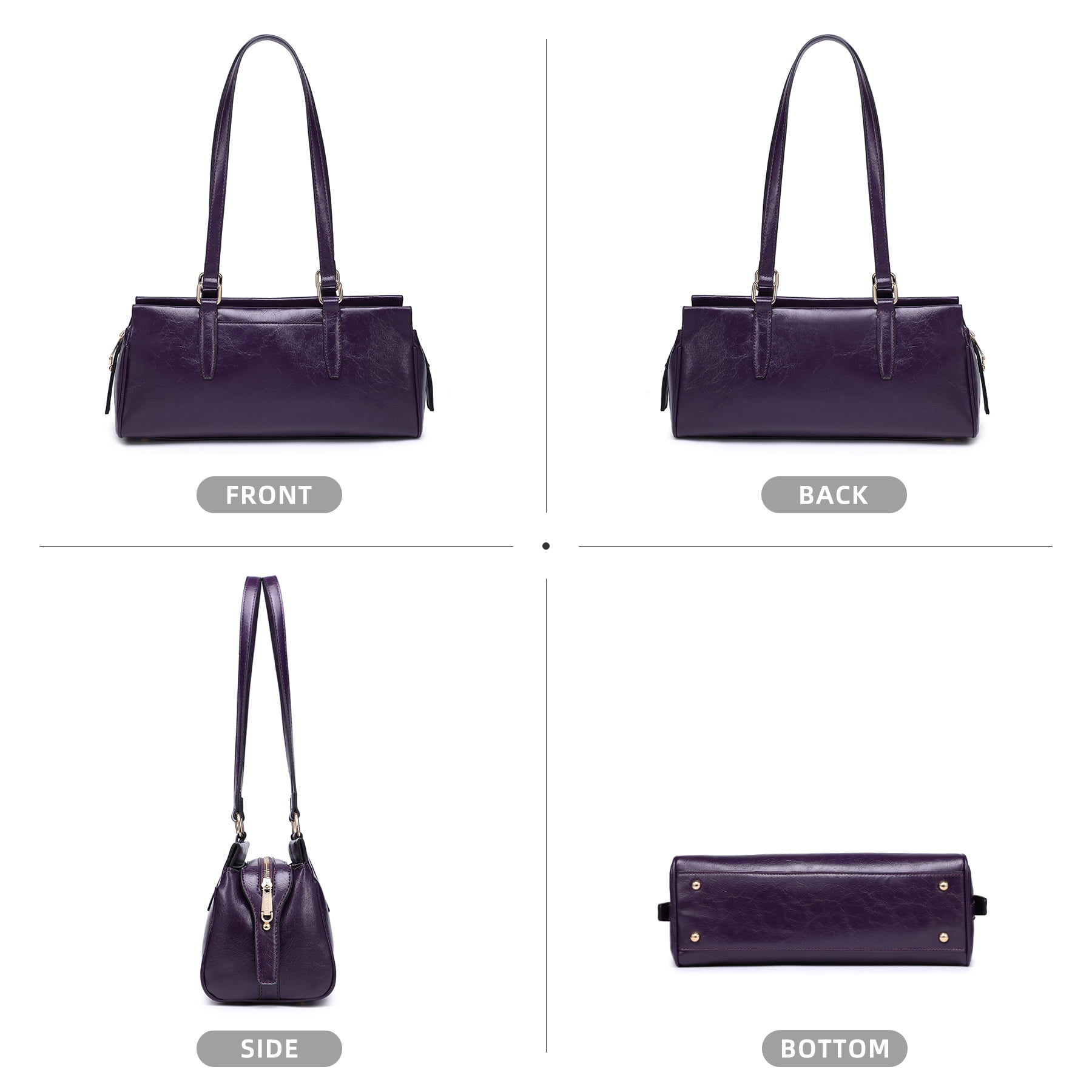 Dasein Hobo Bags for Women Soft Vegan Leather Shoulder Handbags Purses with 3 Compartments, Multi Pockets
