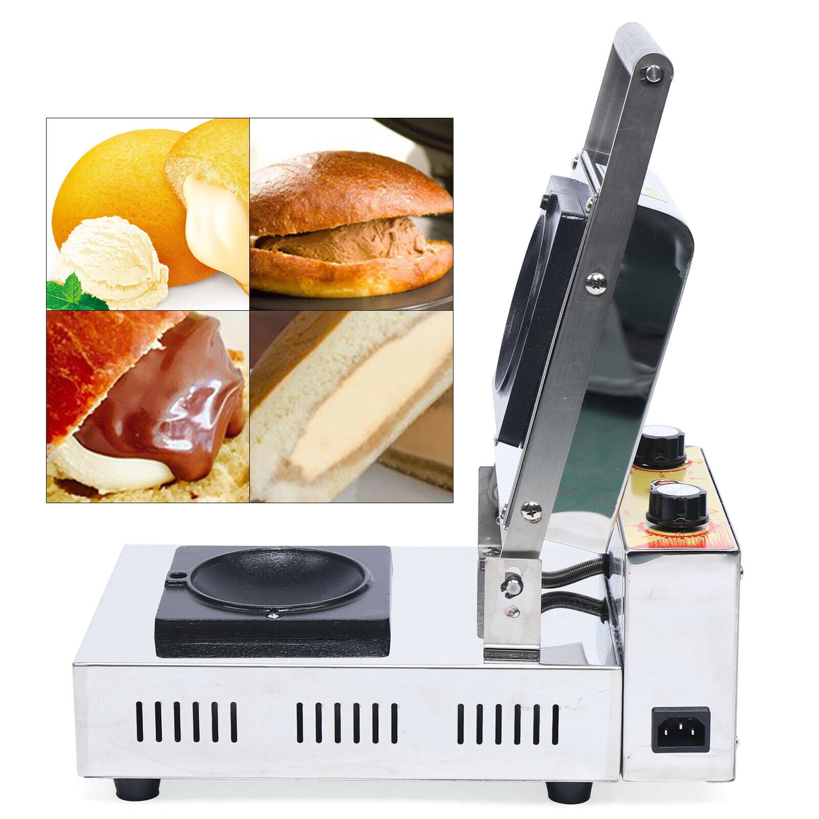 Electric Ice Cream Gelato Panini Press Machine Make Nonstick Temperature Control