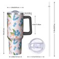 thumbnail image 2 of Floral 40oz Tumbler– Stainless Steel Insulated Tumbler with Handle and Straw, Large Capacity Travel Cup for Hot & Cold Drinks,Thanksgiving,Christmas, Spring,Flower, 2 of 6
