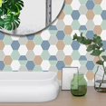 thumbnail image 5 of Dww-6 Pices Bleu Vert Grille Hexagonale (20*20cm) - Carreaux Autocollants Pour La Cuisine, Le Salon, La Salle De Bain Et La Dcoration Intrieure Autoco, 5 of 5