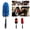 Blue, variant on 1pc Wheel Tire Brush 16.9" Long, Easy Reach Wheel and Rim Detailing Brush Long Soft Bristle, Car Tire Brush, Wheel Scrub Brush, Multipurpose use, Orange & Black