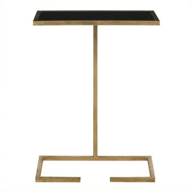 Safavieh Table d'Appoint en Fer et Verre Neil en Or et Noir