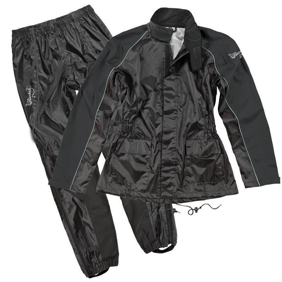 Joe Rocket 'RS-2' Womens Black Motorcycle Waterproof Rain Suit Medium
