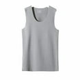 thumbnail image 1 of Couche de Base d'Hiver Hauts Thermiques Course Exercice Gilet Chaud Couleur Unie Design Simple Sans Manches sous-Vêtements Blanc Gris Col Rond, 1 of 1
