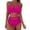 Hot Pink, variant on Qiopertar Women's Swimsuit Bikini Set Push Up Padded Swimwear Solid Color Two Piece Bathing Suit Retro High Cut Beach Vacation Pool Party, Wine S
