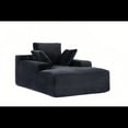 thumbnail image 5 of Oversized Chaise Lounge Chair Cozy Cloud Couch, Modern Plush Corduroy Upholstered Sleeper Sofa Daybed with 3 Throw Pillows and Wide Armrest for Living Room, No Assembly Required,White, 5 of 9