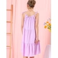 thumbnail image 3 of Doublju Womens Sleeveless Ruffle Round Neck Strapy Prairie Midi Dress With Plus Size, 3 of 4