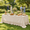 Beige-11.4" x 10.6" (Rectangular)-1, variant on 90 X 132 Ruffled Tablecloth Solid Color Beige