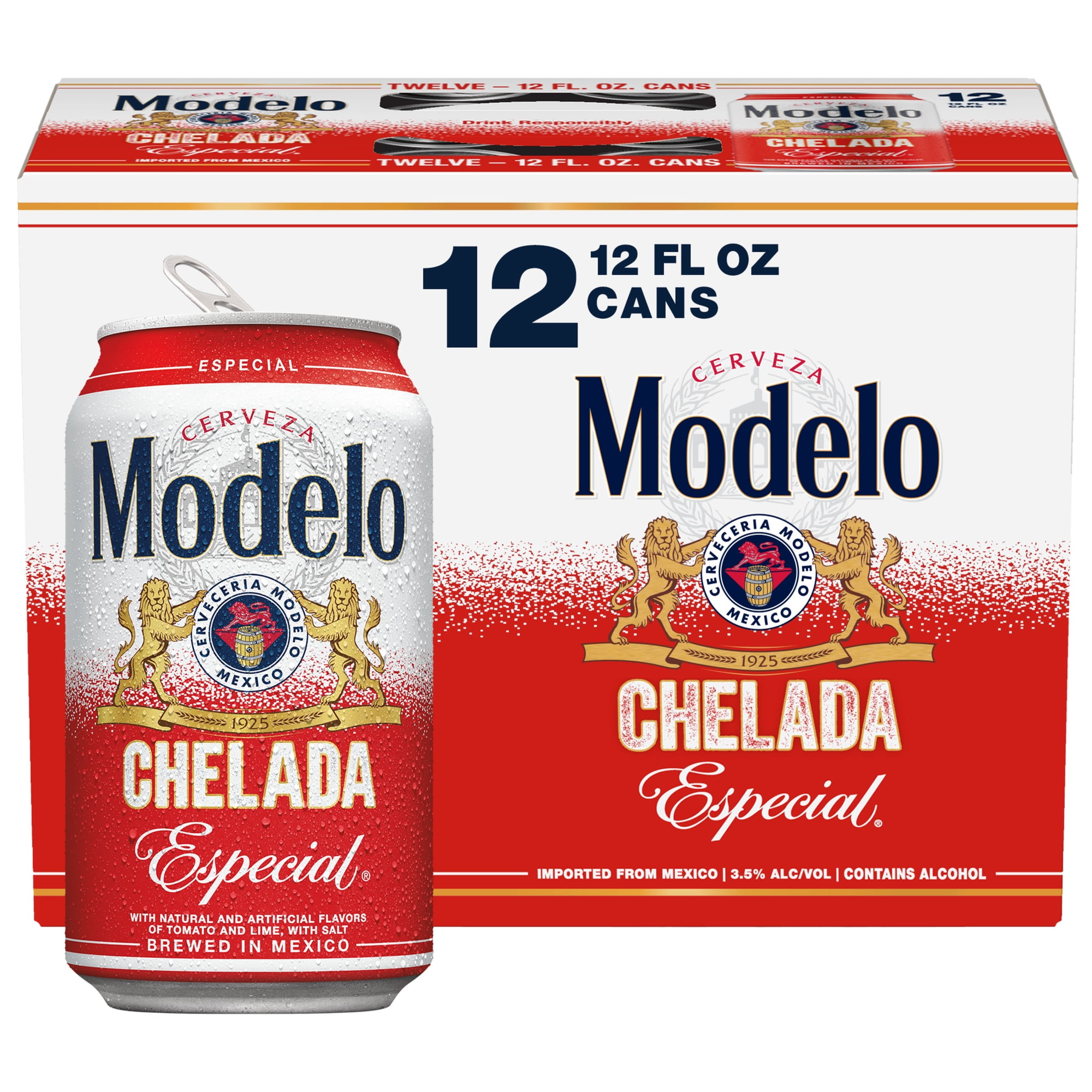 Modelo Chelada Especial Mexican Import Flavored Beer, 12 Pack 12 fl. oz. Cans, 3.5% ABV