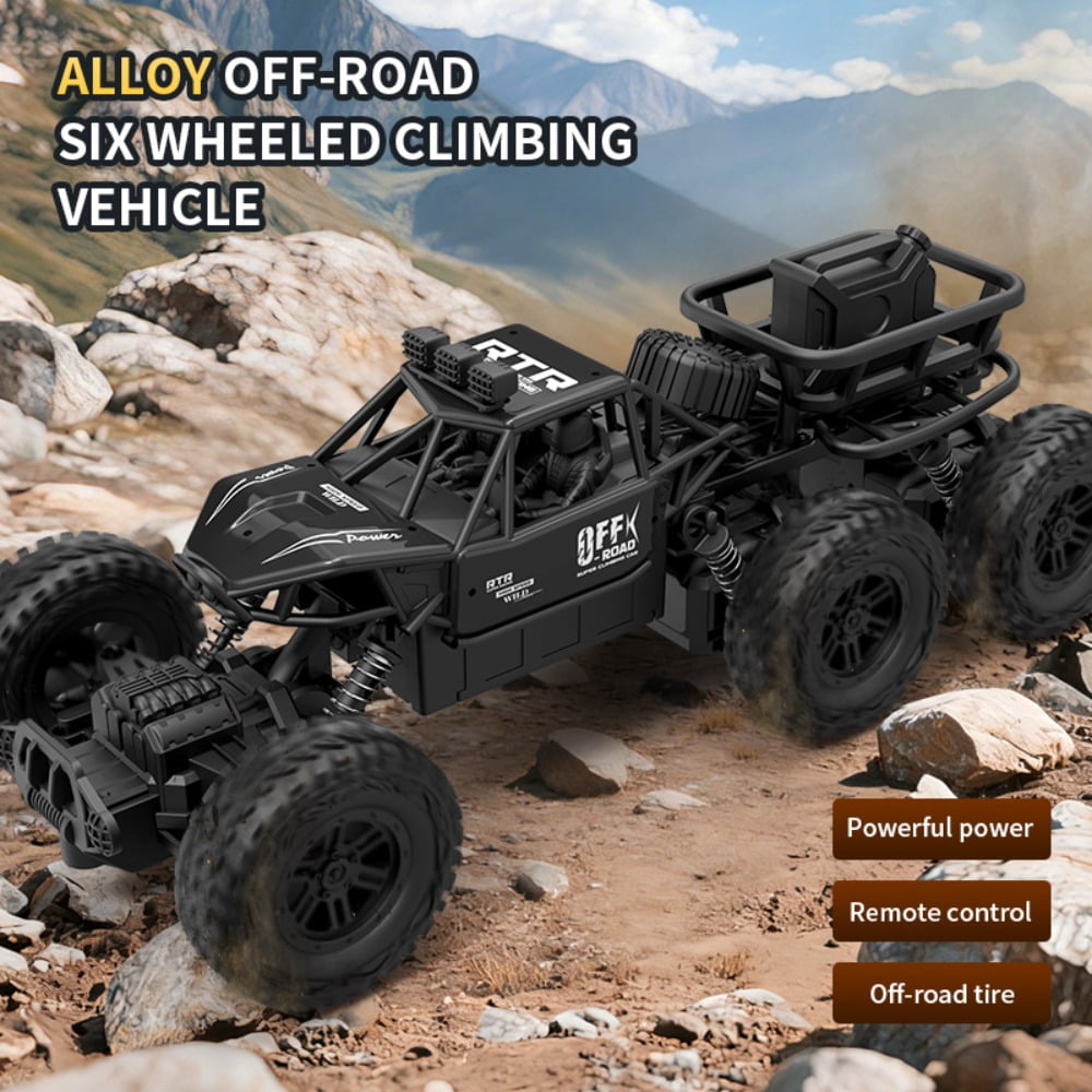 Remote Control Car, Big Monster Truck Toys RC Cars for Boys Kids Adults, 2.4Ghz 4WD 6-Wheel Off Road RC Monster Truck , RC Car Truck Rock Crawler Toy All Terrain Gifts for Adults Boys 8-16