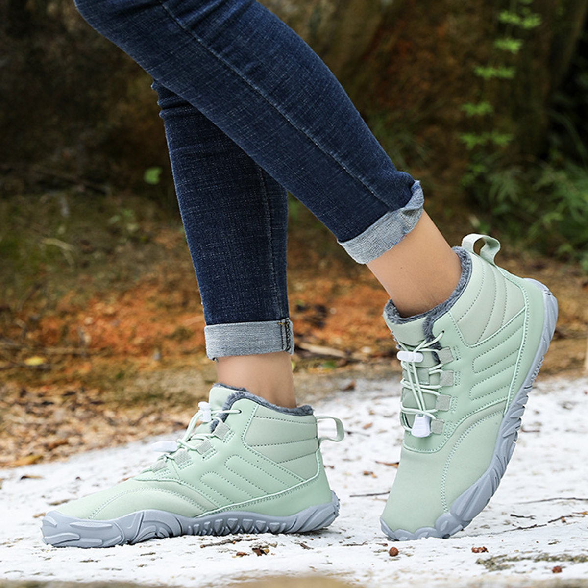 AUXDIQ Hiking Shoes for Men Women Winter Mountain Trekking Boots Outdoor Snow Booties