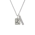 thumbnail image 2 of Delight Jewelry Silvertone Pebble Border Initial - Z Silvertone Always My Mother Bar Charm Necklace, 23", 2 of 4