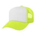 thumbnail image 2 of TOPTIE Adult 5 Panel Mid Profile Mesh Back Trucker Hat Foam Snapback Hat-Neon Yellow/White, 2 of 9
