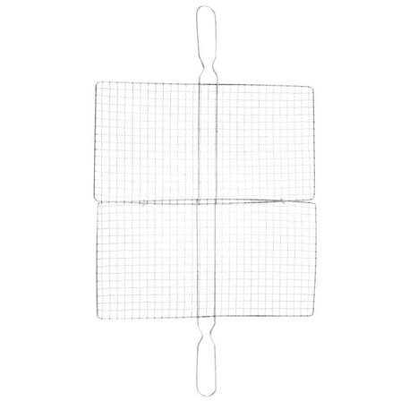 Soimiss Durable Stainless Steel Grill Basket Folding Net for Barbecue Fish Shrimp and Vegetable Grilling