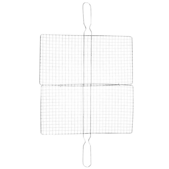 Soimiss Durable Stainless Steel Grill Basket Folding Net for Barbecue Fish Shrimp and Vegetable Grilling