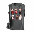 thumbnail image 3 of Qetyuw Women's Independence Day Tank Tops Plus Size Patriotic American Flag Print Tshirts Cotton Sleeveless T-shirts Cami Comfy Crewneck Tanks Womens Tank Tops under $5, 3 of 4