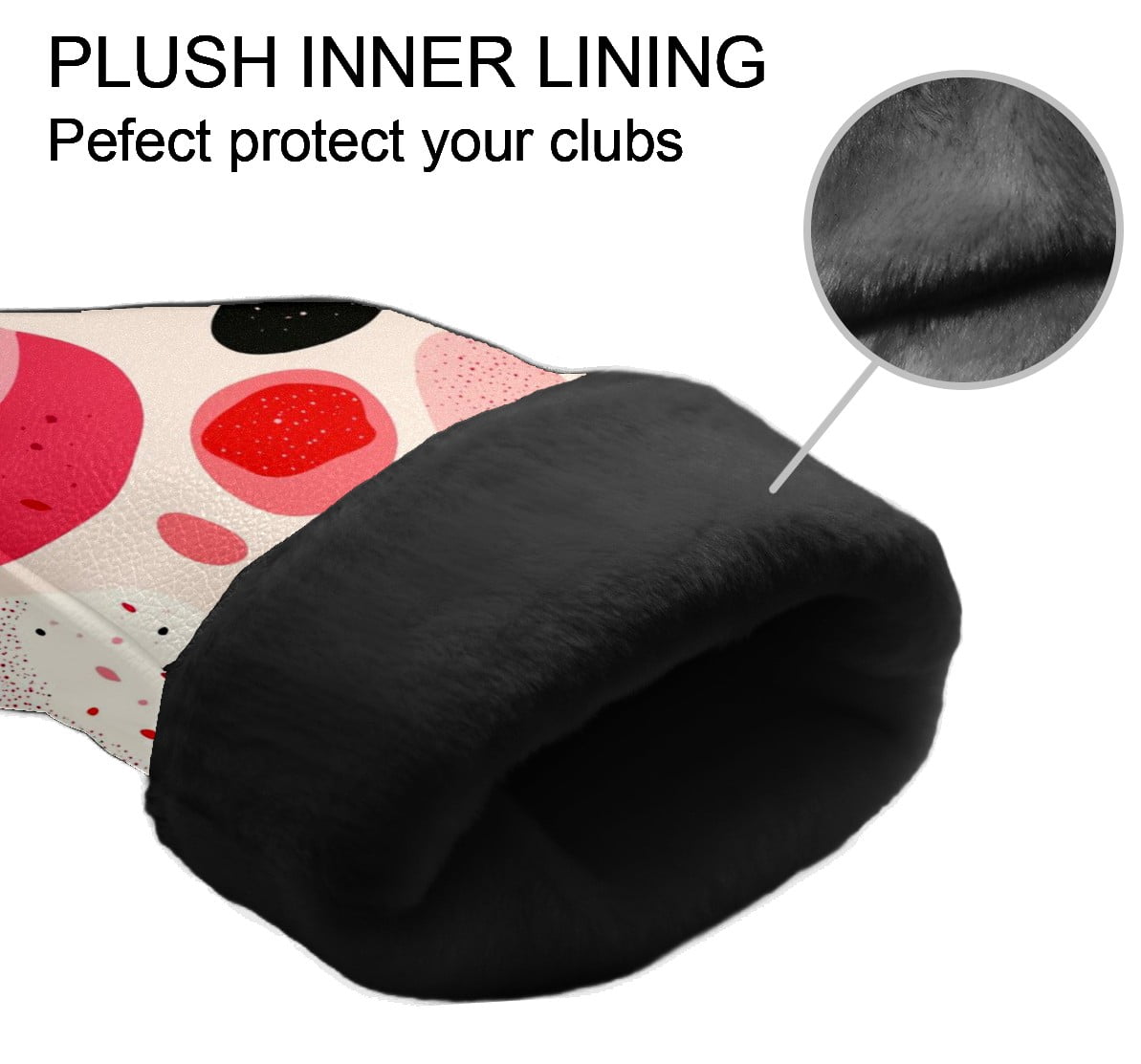 Golf Club Covers PU Leather Waterproof Head Covers for Fairway Woods Hybrids Red Soft Stone Unisex Fits Most Brands