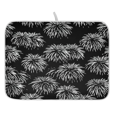 

Fireworks Design Dish Drying Mat for Kitchen Quick Drying Absorbent Soft Durable 18 x 24