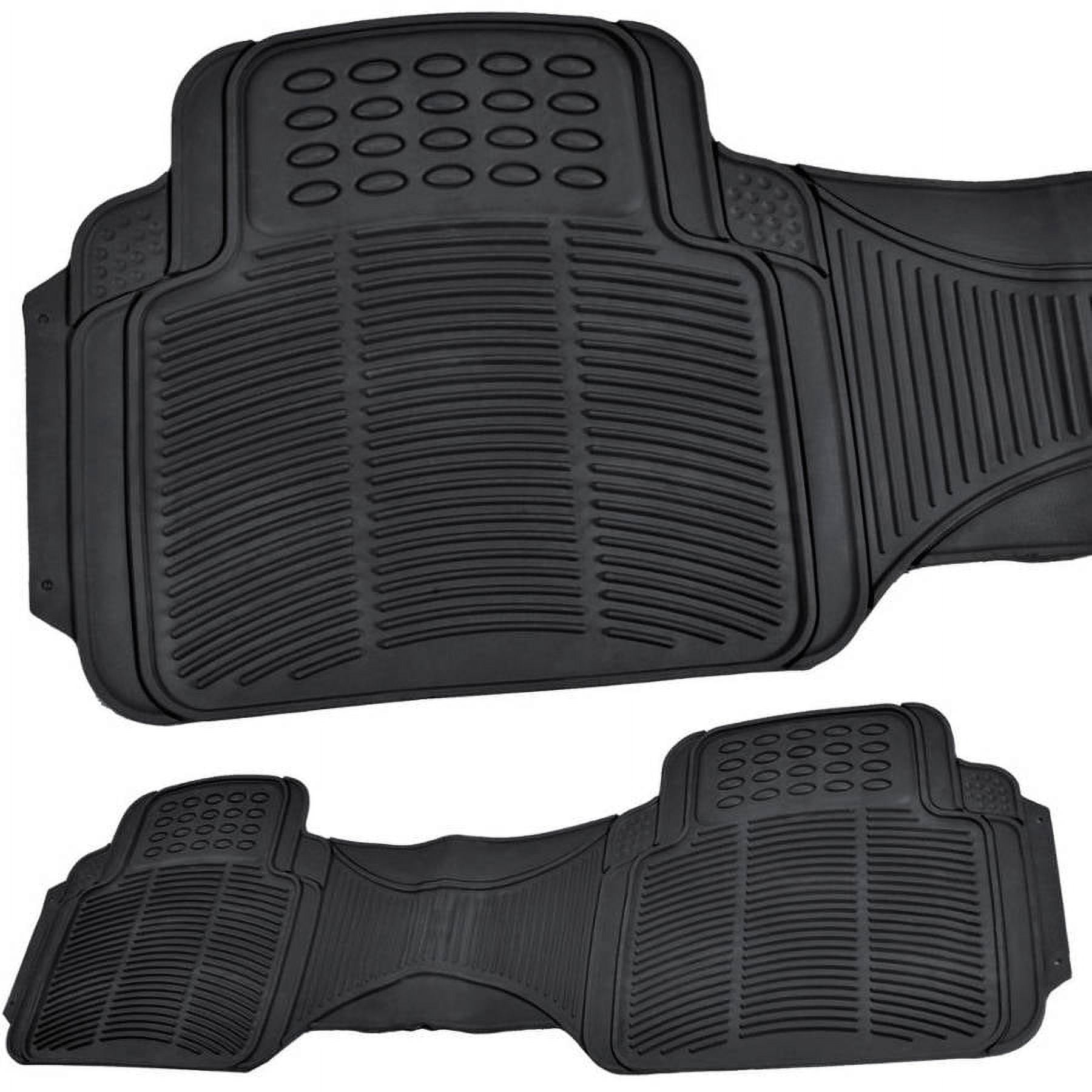 BDK Car SUV and Van Floor Rubber Mats with Cargo Trunk Mat, Heavy Duty All Weather Protection, 3 Colors
