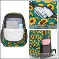 thumbnail image 4 of Sunflower Blue Pattern 17" Waterproof Oxford School Backpacks for Teens, S-Shape Padded Straps, for School, Travel, Hiking, Camping, 4 of 5