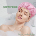 thumbnail image 5 of Capuchon de Douche Réutilisable, Grandes Capsules pour Femmes, Capsules de Cheveux Imperméables à Double Couche pour les Longs Bonnets de Bain Épais pour les Soins Capillaires, 5 of 5