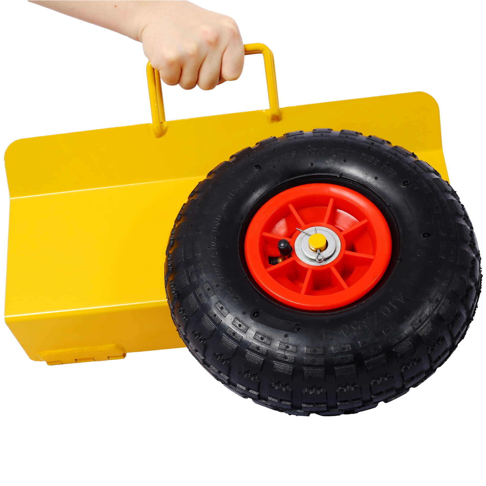 600LBS Load Capacity Panel Dolly with Handle, Heavy Duty Slab Dolly with Two 10" Peneumatic Tires Wheels, All Terrain  Panel Dolly for Drywall Sheet Heavy Appliance, Material Handling, Yellow