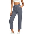 thumbnail image 2 of QSAWXQZ Women's Golf Ankle Pants High Waist Button Closure Straight Leg Work Trousers with Pockets Casual Outdoor Bottoms 3XL, 2 of 6