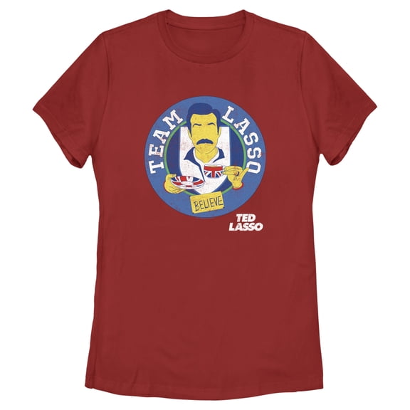 Women's Ted Lasso Team Believe Graphic Tee Red Large