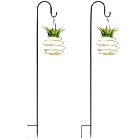 Pineapple Garden - Best Choice Products Best Choice Product Set of 2 Solar-Powered Hanging Pineapple Lights Decor for Garden, Patio w/ Metal Hook Rods - Yellow