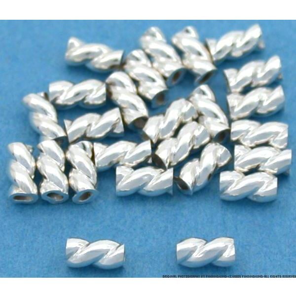 25 Sterling Silver Crimp Tube Beads Beading Parts 3mm