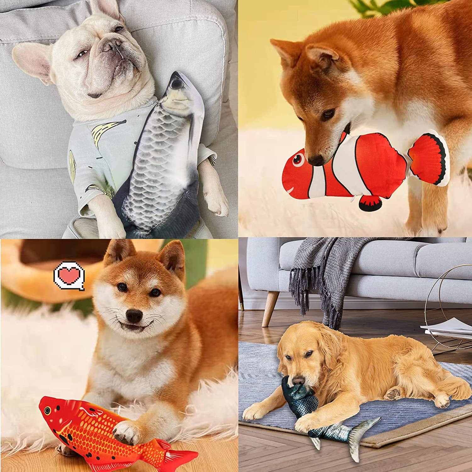 Floppy Fish Cat Toy, Realistic Flopping Fish Rocking Dog Toy, Electric Moving Fish with Interactive Function Cat Toy Pets Chew Bite Supplies Motion Sensor, USB Charged for Cat Exercise(Orange Roughy)