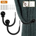 thumbnail image 4 of Gotydi 2 Pcs  Curtain Holdback Metal Tie Backs U Shaped Curtain Hooks with Screws for Home Accessories Wall Decorative, 4 of 6
