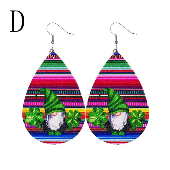 Weloille St. Patrick Earrings Irish Geometric Green Hat Earrings Women's Jewelry