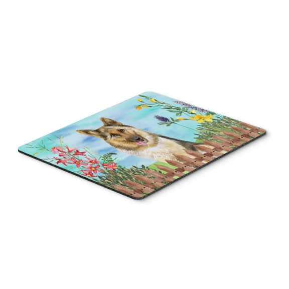 German Shepherd Spring Mouse Pad Hot Pad or Trivet