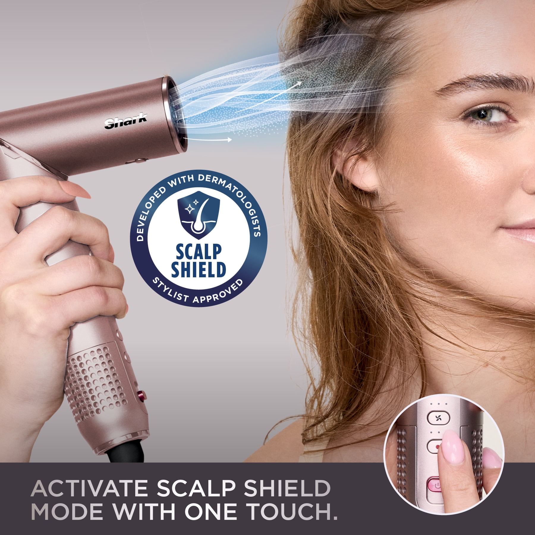 Shark FlexFusion Air & Ceramic Hair Styling System, Air Straightener & Flat Iron, HD641S Metallic Mist