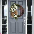 thumbnail image 5 of Jlong Easter Wreath Door Hanging Decoration with Cross, Rustic Bouquet Garland for Front Door Decor, Artificial Spring Plant Flower Decorations Grape Vines Wreath, 5 of 7