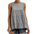 thumbnail image 2 of Women's Summer Casual O-Neck Regular Soild Long Sleeve T-Shirt Blouse womens tops clearance under $5, 2 of 9