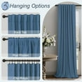 thumbnail image 5 of Denim Blue Living Room Darkening Curtains 72 Inches Long 2 Panels Set Faux Linen Cute Black Out Window Drapes for Bedroom Insulated Thermal Curtain for Summer Heat Winter Breakfast Nook 52x72 Length, 5 of 18
