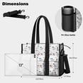 thumbnail image 2 of Teacher Tote Bag,Cute Dogs Pattern Teacher Utility Tote Bag,Large Work Tote Bags for Women with Multiple Pockets,Top Zipper Closure,13.8x10.6x6.7 Inch, 2 of 2