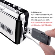 Reshow Portable Cassette Player USB to MP3 Converter, Tape Digital Converter, Built-in Speaker, White
