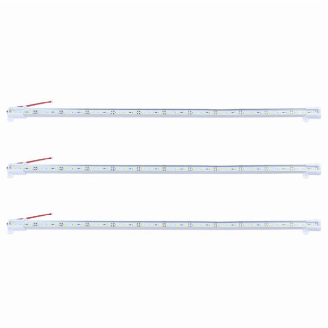 3X 50cm 12V 36 LED 5050 Smd Hard Strip Bar Light Aluminio Rígido Blanco CáLido