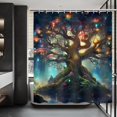 thumbnail image 2 of Magic Fairy Tale Tree Shower Curtain for Bathroom, Trippy Tree Hippie Shower Curtain Set Waterproof Fabric Bathtub Curtain Decor with 12 Hooks, 72x72 inches, 2 of 6