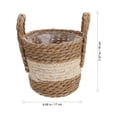 thumbnail image 2 of Homoyoyo 1Pc Khaki Woven Flower Basket Rattan Planter Handmade Decorative Container for Plants, 2 of 6