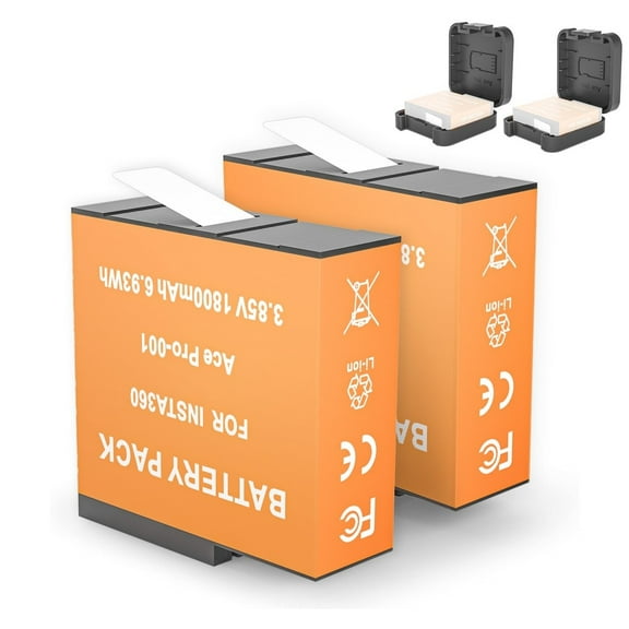 AUSIO 2 pack Replacement Battery for Insta360 Ace Pro 2 / Ace Pro Camera , Black