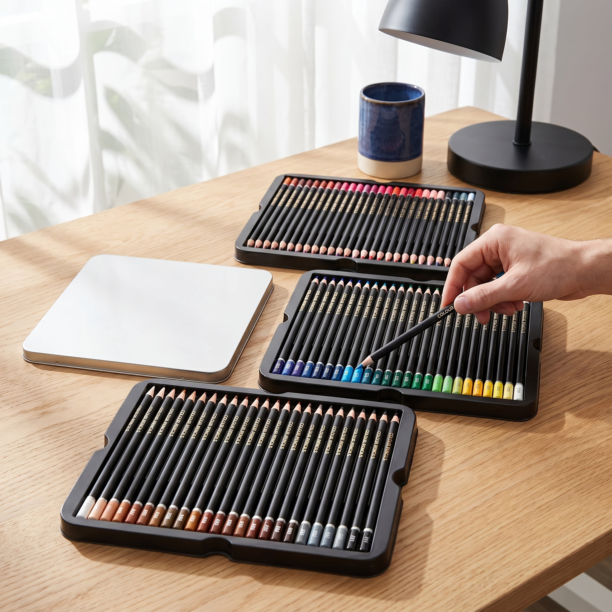 240 Color Artist Colored Pencils Set, Soft Core, Professional