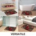 thumbnail image 2 of 1pc Red Cat with Floral Absorbent Non-Slip Bathroom Thickened Flannel Rug Decor,Soft,Quick Drying,Suitable For Indoor/outdoor Use,Bathrooms,Bedrooms,Kitchens,Terrace,Laundry Rooms,16"x24", 2 of 9
