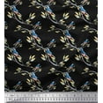 thumbnail image 1 of Soimoi Satin Silk Fabric Branch,Leaves & American Goldfinch Bird Print Fabric by The Yard 42 Inch Wide, 1 of 1