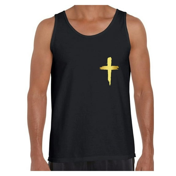Awkward Styles Golden Cross Tank Top Shirts for Men Christian Mens Tanks Christian Cross Clothes for Men Jesus Lord Christian Birthday Gifts Jesus Cross Shirts Jesus Clothing Cross Mens Shirt