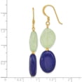 thumbnail image 4 of Sterling Silver Gold-Plated Prehnite And Blue Quartz Dangle Earrings (Width 13) (Length 53) - Jbsp, 4 of 5