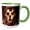 Green/White, variant on 3drose, Dark Fantasy Machine Skull and Mechanical, Electronic Gear Art, 11oz Two-tone Red Mug